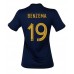 Billige Frankrig Karim Benzema #19 Hjemmebane Fodboldtrøjer Dame VM 2022 Kortærmet